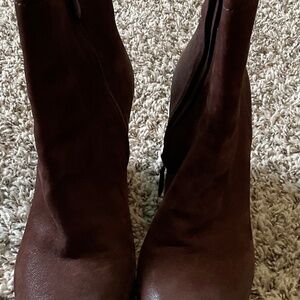 Prada Brown Suede Wedged Heels